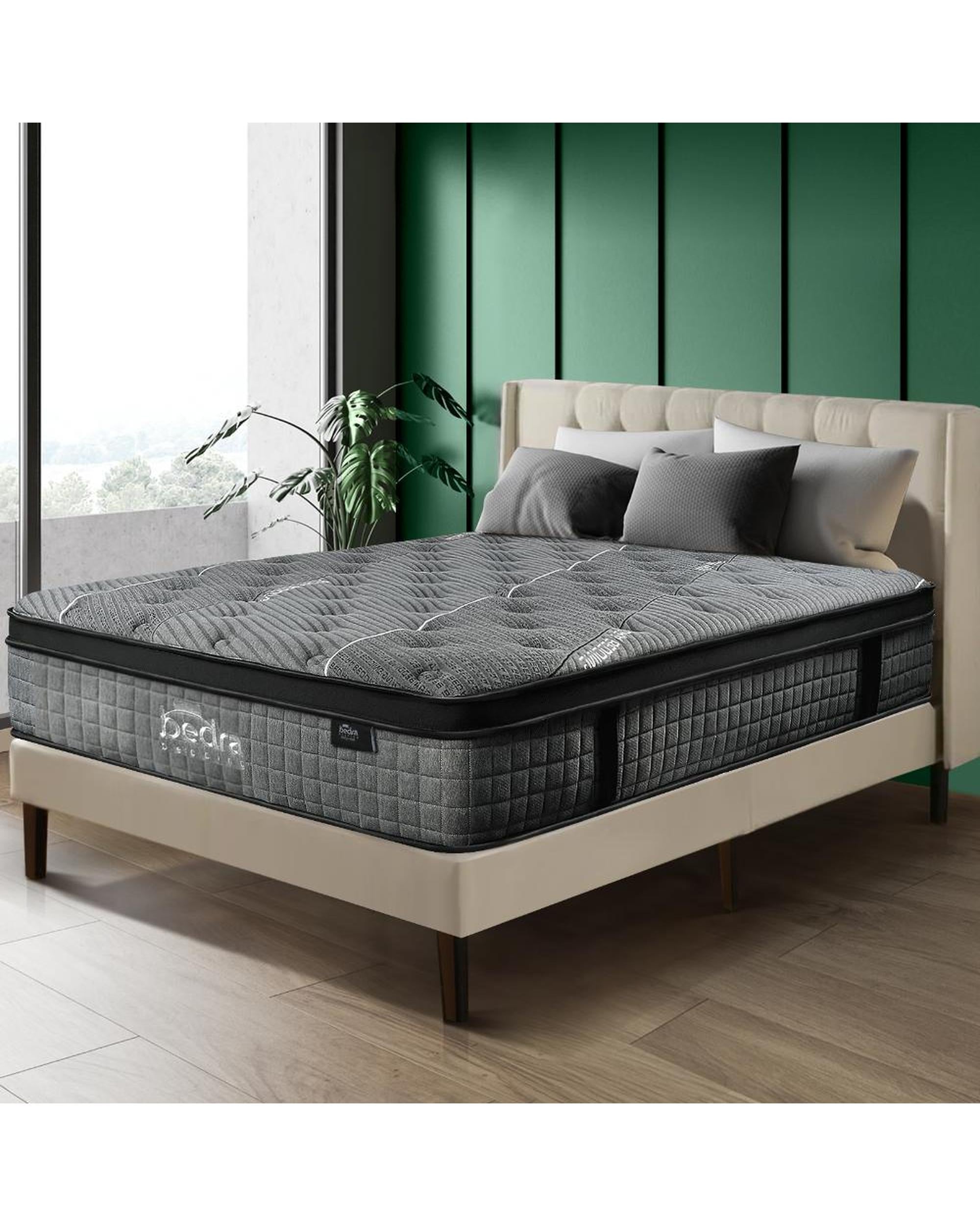 Mattress Breathable Spring Mattress Euro Top Natural Latex Foam 34cm Bedra