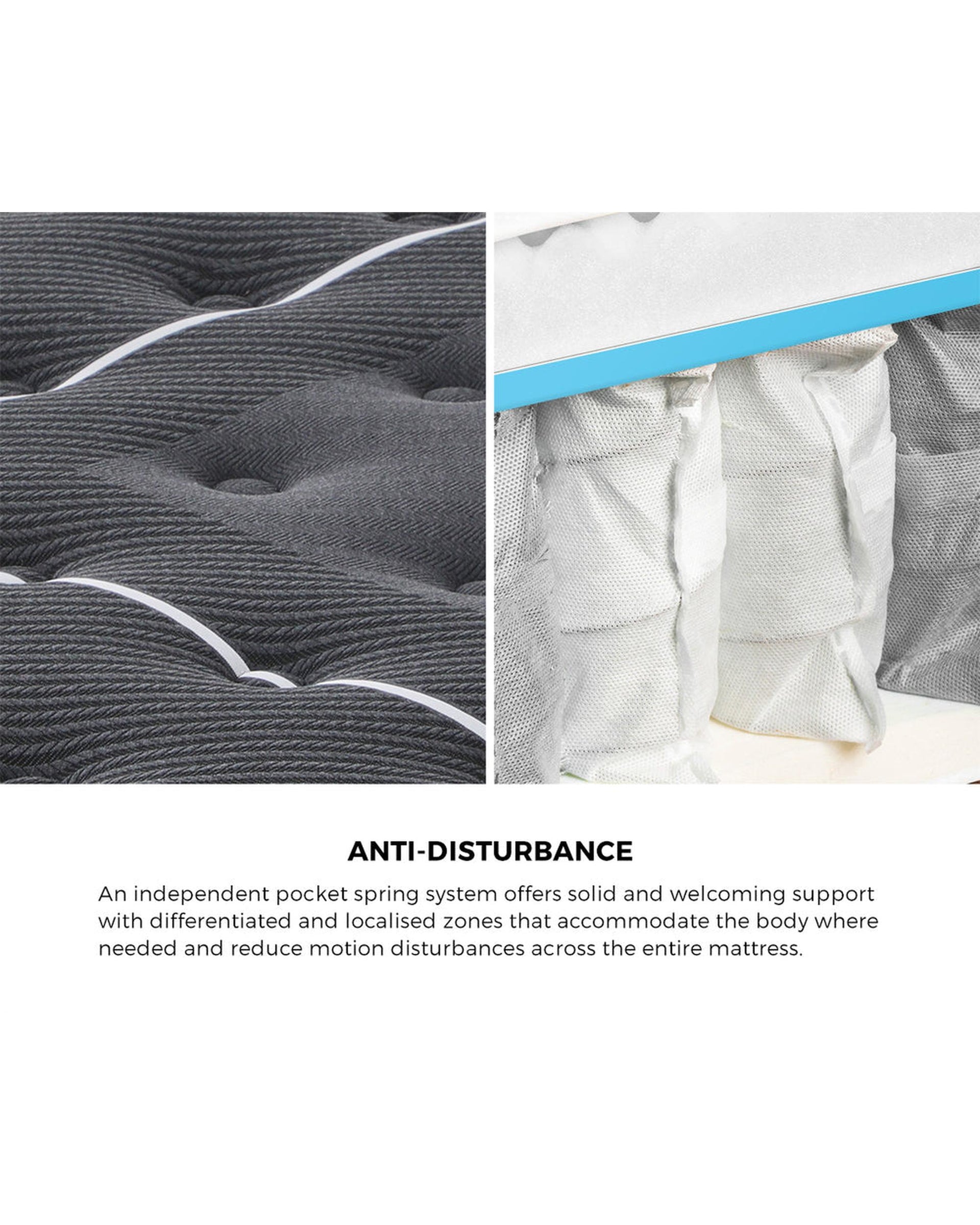 KRYSTELEE Mattress Tight Top Cool Gel Foam Pocket Spring 22cm Bedra