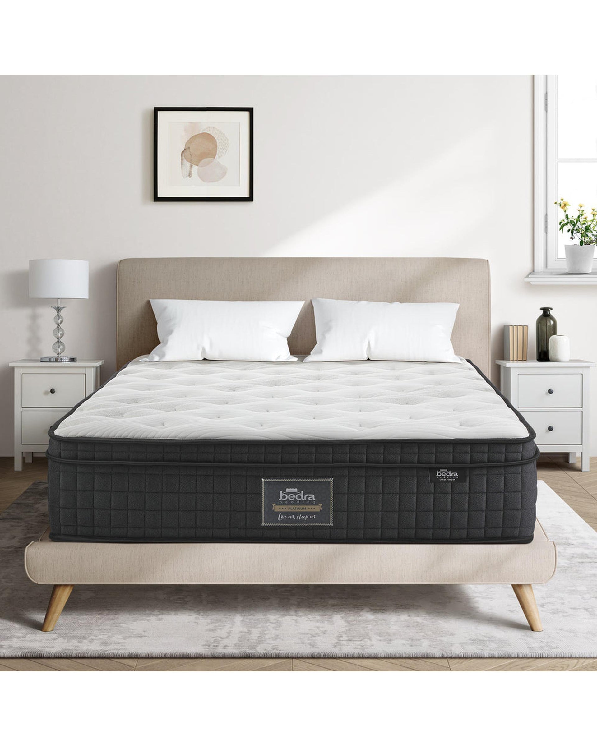 HILLS Mattress Cool Gel Foam Pocket Spring 34CM with Pillows Bedra