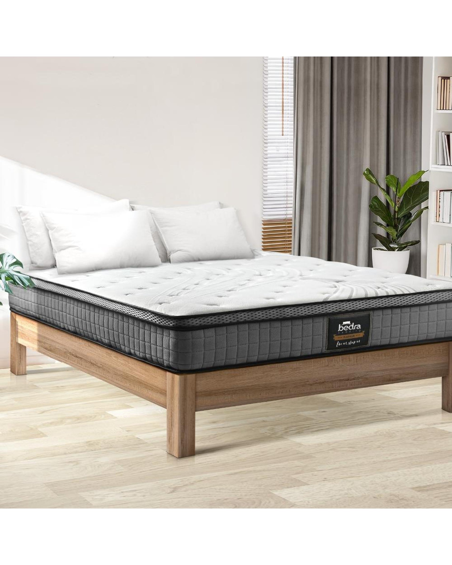 Mattress Bed Spring Mattress 4D Mesh Euro Top Medium Foam 22cm Bedra