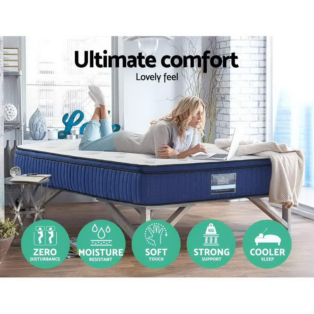 7 Zone Euro Top Pocket Spring Cool Gel Memory Foam 34cm