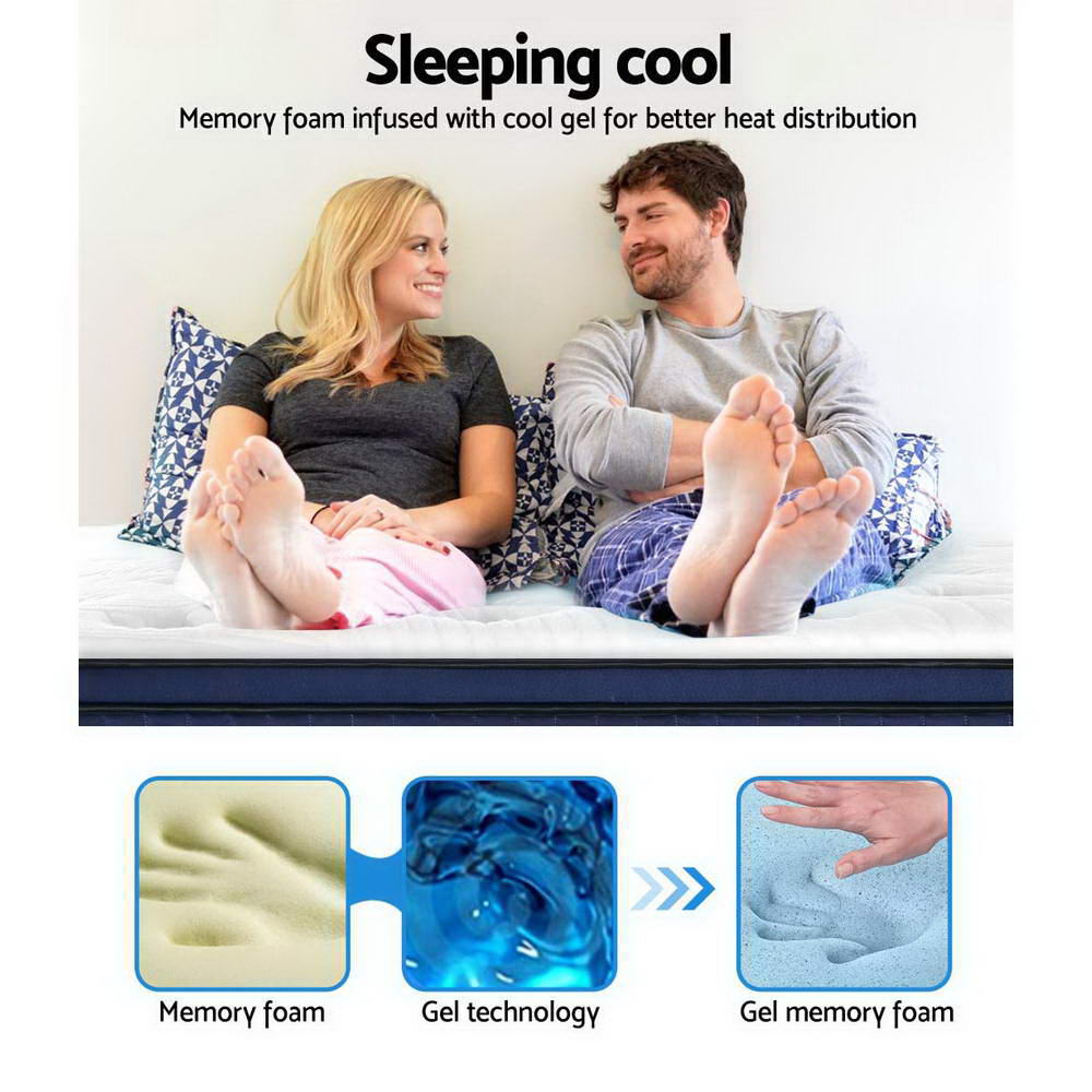 7 Zone Euro Top Pocket Spring Cool Gel Memory Foam 34cm
