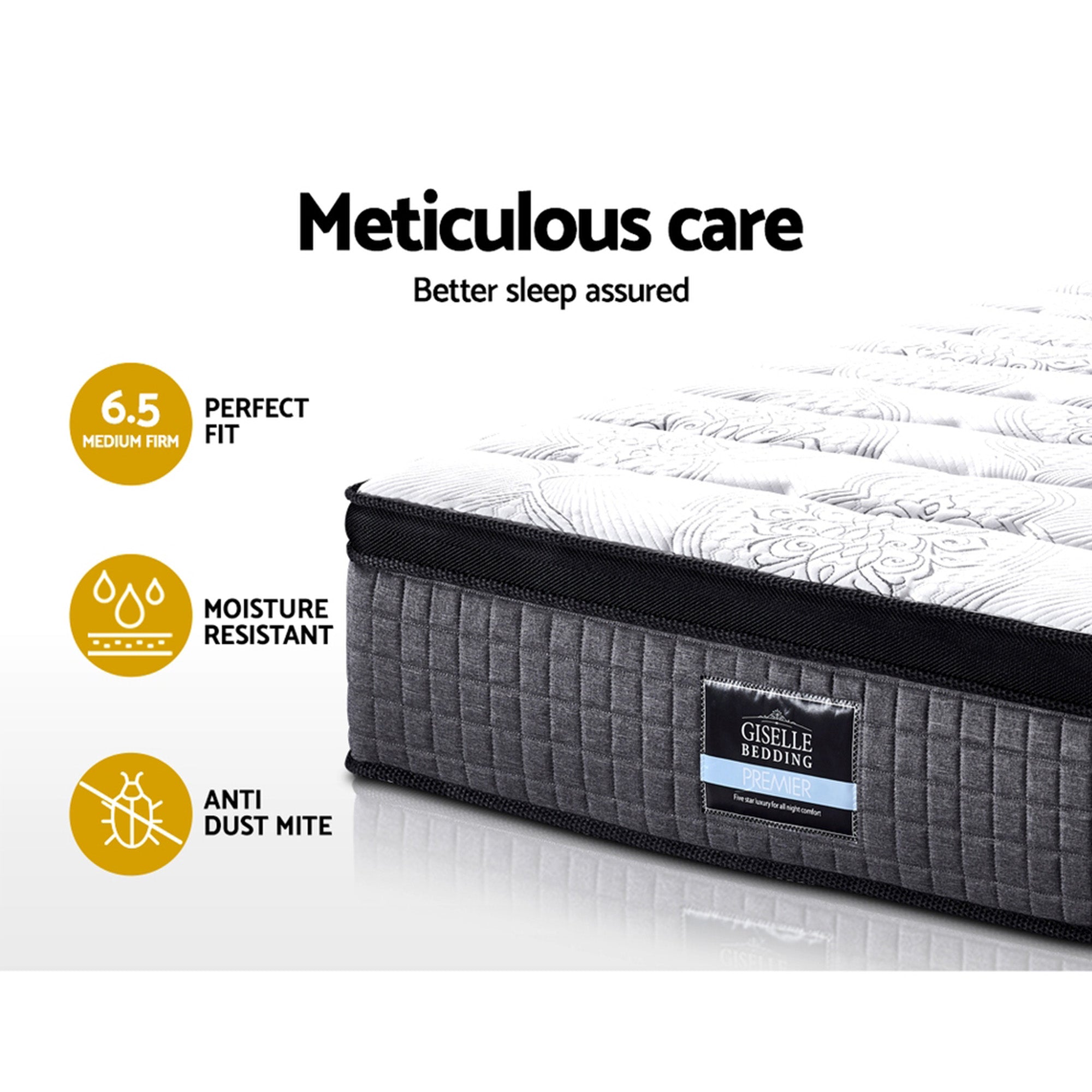 9 Zone Pocket Spring Latex Foam Medium Firm 34cm Mattress