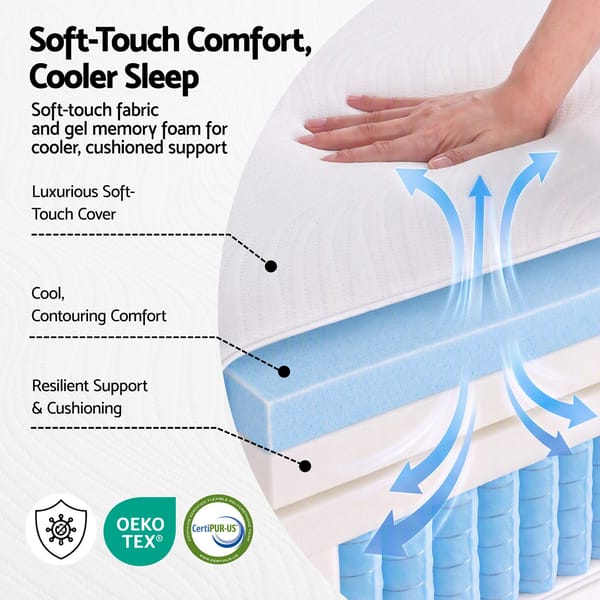 Giselle Bedding 25cm Hybrid Mattress Soft Knitted Fabric Edge Support Gel Foam