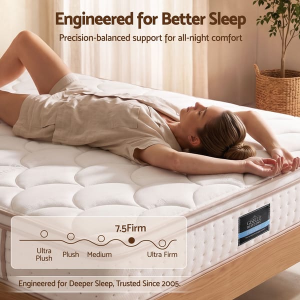 Giselle Bedding 30Cm Spring Mattress Tencel Cover 5-Zone Firm Back Support
