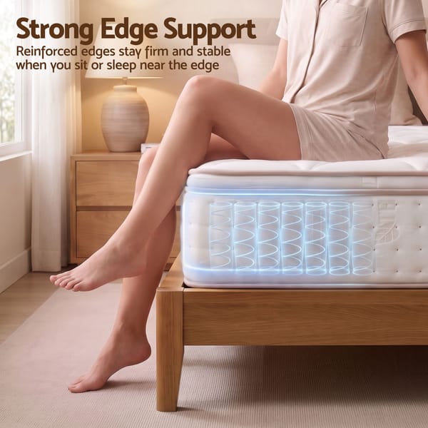 Giselle Bedding 30Cm Spring Mattress Tencel Cover 5-Zone Firm Back Support