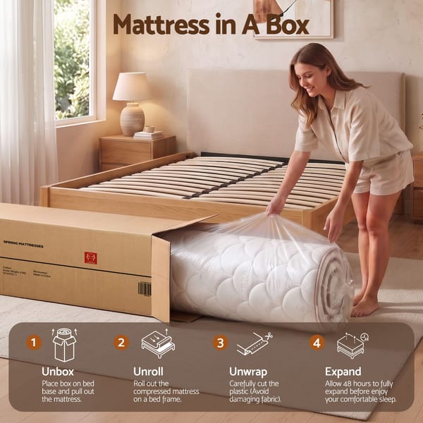 Giselle Bedding 30Cm Spring Mattress Tencel Cover 5-Zone Firm Back Support