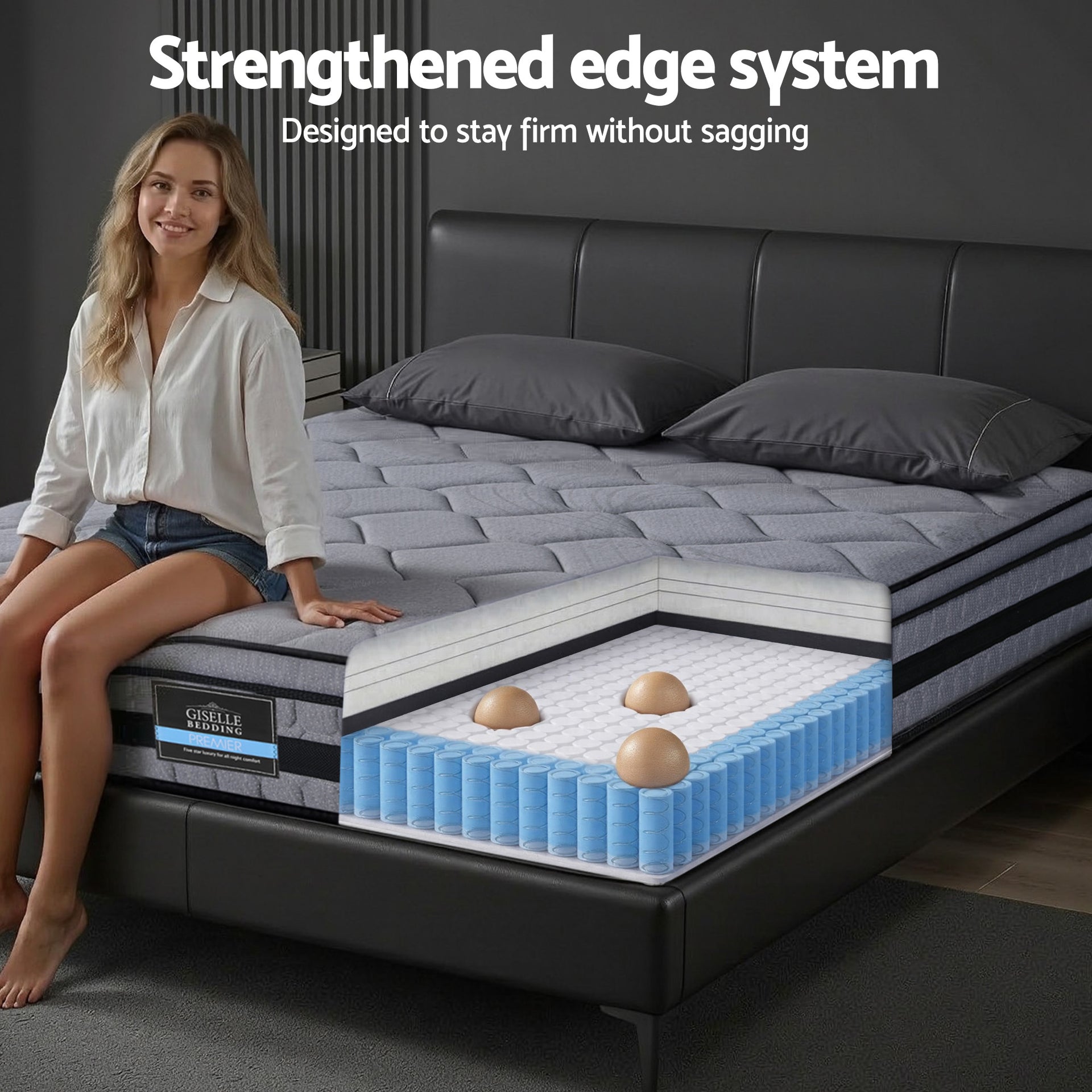 34cm Mattress Hybrid, Pocket Spring Bed Mattress