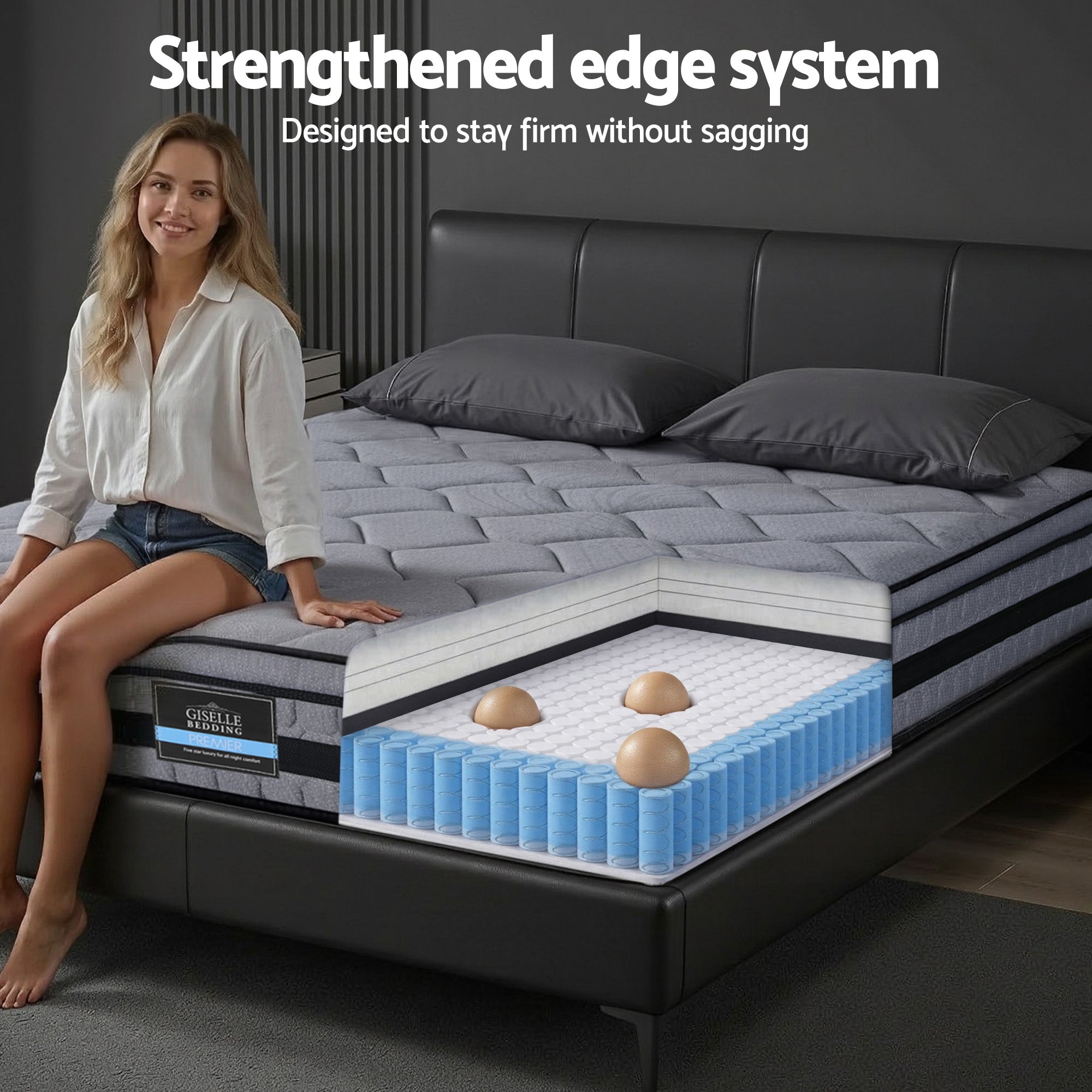 34cm Mattress Hybrid, Pocket Spring Bed Mattress