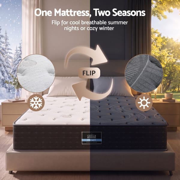 Giselle Bedding Reversible Spring Mattress Cashmere Cover Gel Foam Firm 35cm