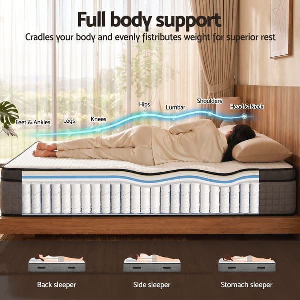 Giselle Bedding 37cm 4-in-1 Adjustable Firmness Cooling Gel Memory Foam Dual-Zone Flippable for Couples