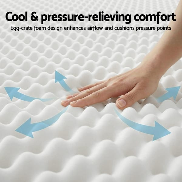 Mattress 20cm with Reinforced Edge Support Egg-Crate Foam