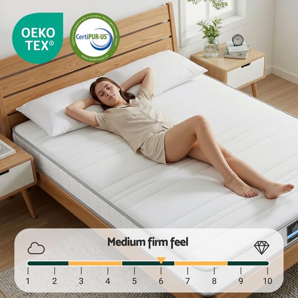 Mattress 20cm with Reinforced Edge Support Egg-Crate Foam