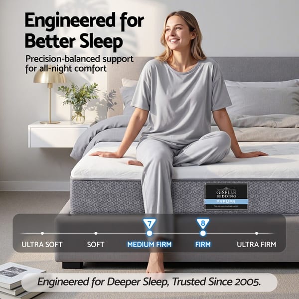Mattress 23cm Pocket Spring Mattress - Adjustable Firmness Reversible Foam Layer - Medium