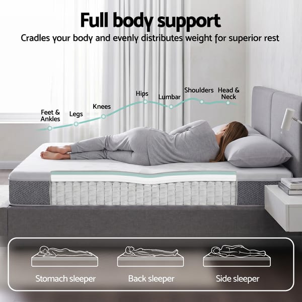 Mattress 23cm Pocket Spring Mattress - Adjustable Firmness Reversible Foam Layer - Medium
