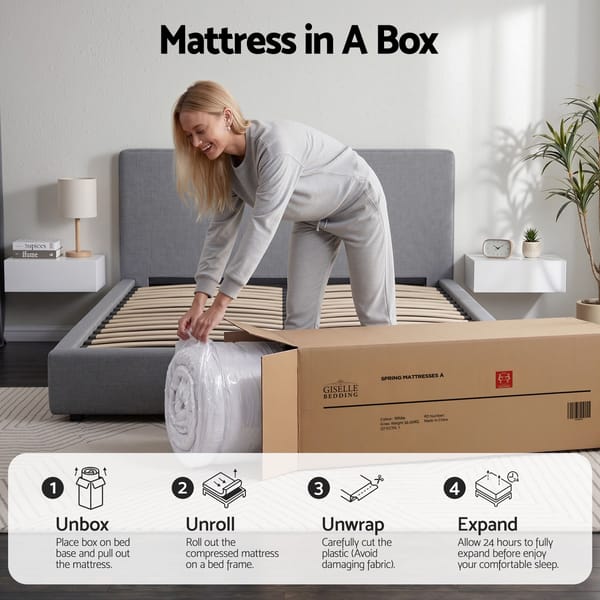 Mattress 23cm Pocket Spring Mattress - Adjustable Firmness Reversible Foam Layer - Medium