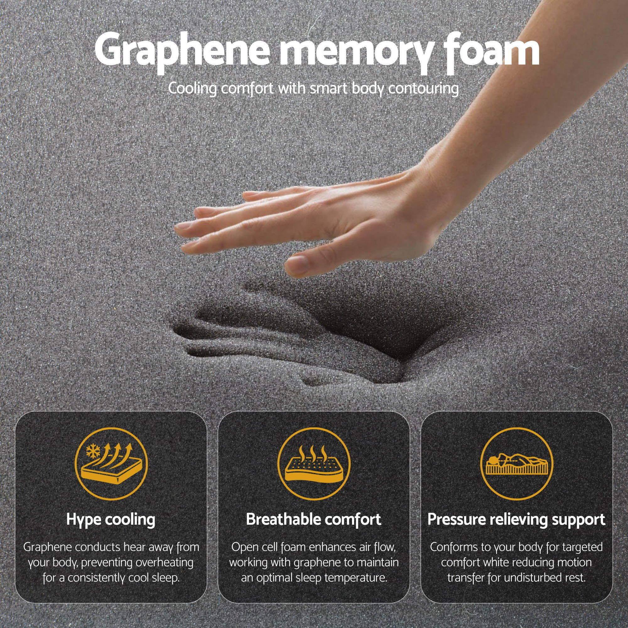 Giselle Bedding Mattress 35Cm Euro Top With Graphene Cooling Comfort Medium Firm