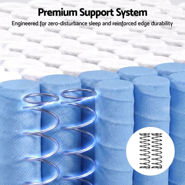Mattress 26cm Firm Pocket Spring Dual Edge Support Dark Grey