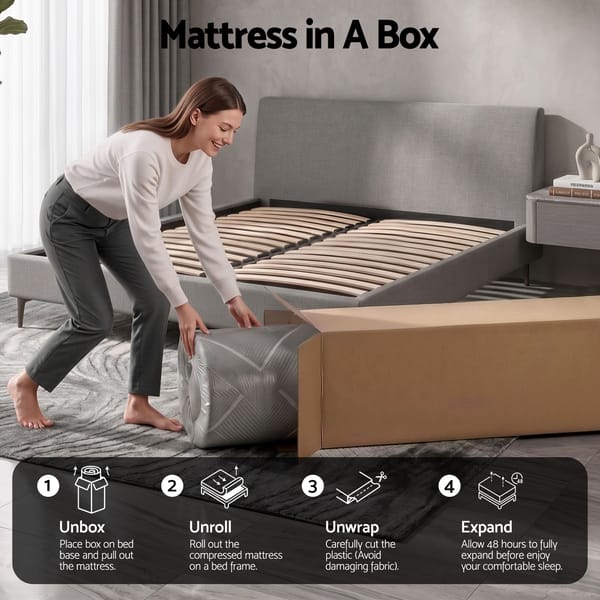 Mattress 26cm Firm Pocket Spring Dual Edge Support Dark Grey