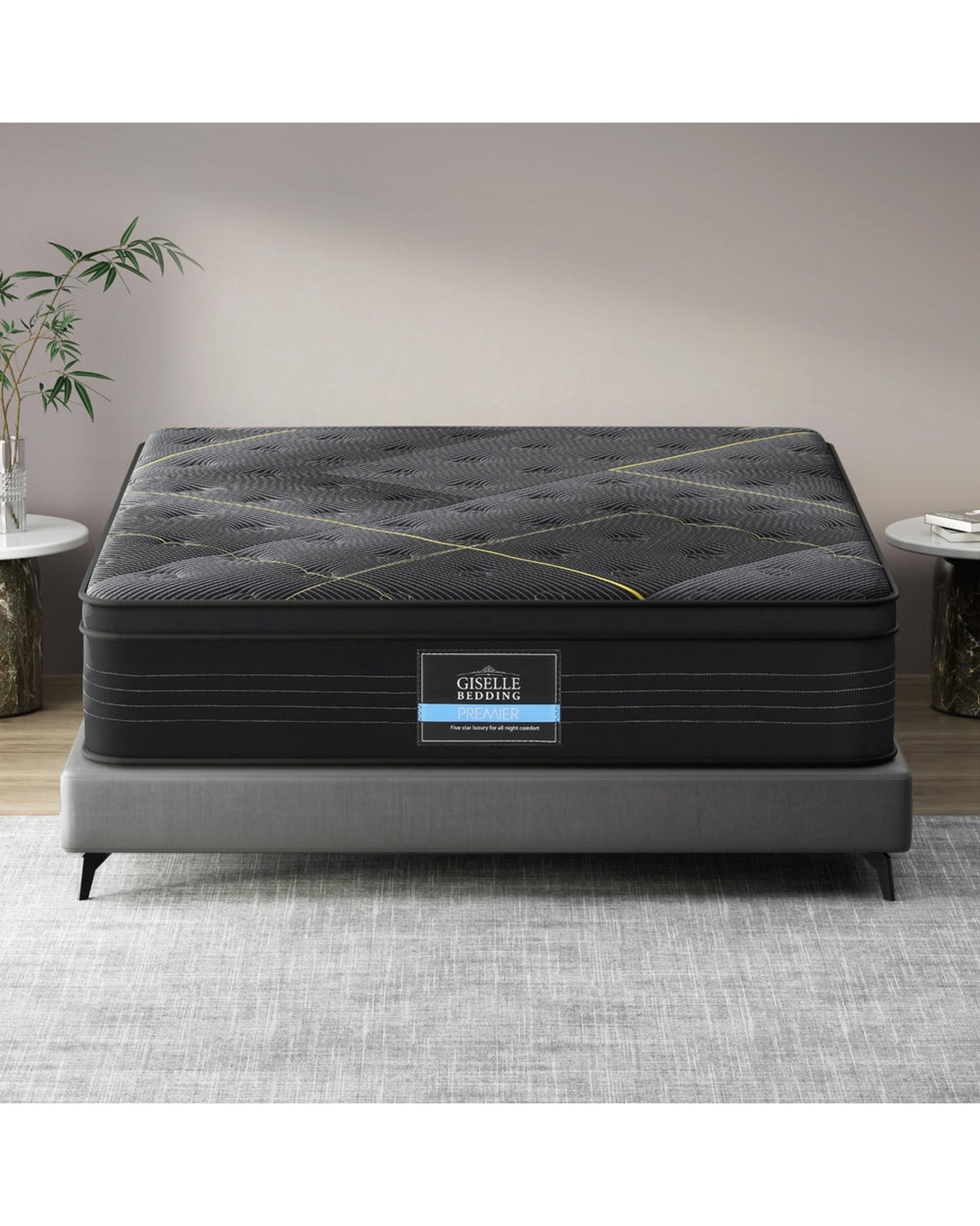 LIONEL 35cm Mattress Queen Bed Bamboo Pocket Firm Foam Giselle