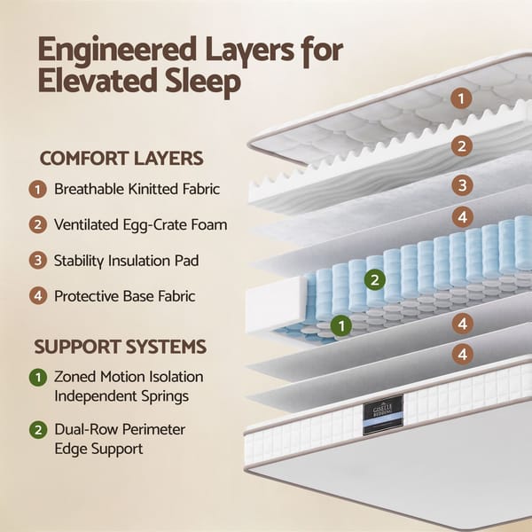 Mattress Pocket Spring for Bedroom or Guest Room - Firm