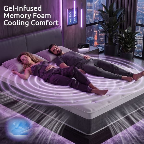 Levitex Lumbar Support, 5-Zone Pocket Springs & 2-Row Hardened Edges for Deep Sleep, Cooling Gel Memory & Egg-Crate Foam Mattress