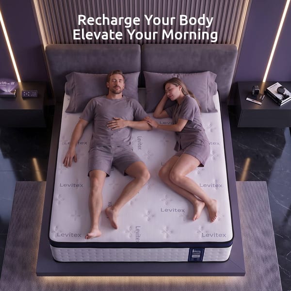 Levitex 35CM Mattresses Gel Memory Foam and 7-Zone Ergonomic Pocket Spring, Anti-Roll Dual-Row Edge, Undisturbed Deep Sleep For Restless Couples, Triple Cooling System