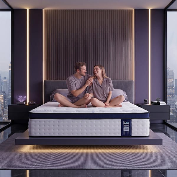 Levitex 35CM Mattresses Gel Memory Foam and 7-Zone Ergonomic Pocket Spring, Anti-Roll Dual-Row Edge, Undisturbed Deep Sleep For Restless Couples, Triple Cooling System