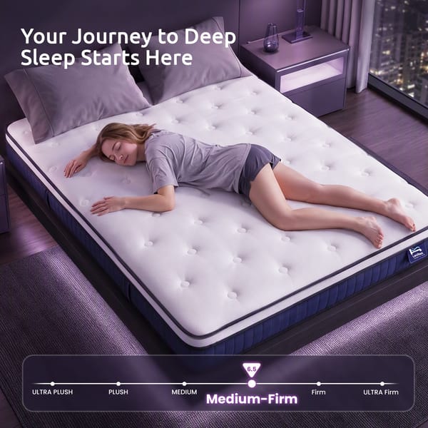 Levitex 23CM With Pocket Spring & Cooling Gel Foam, Medium-Firm Full-Body Support, Mattresses In A Box