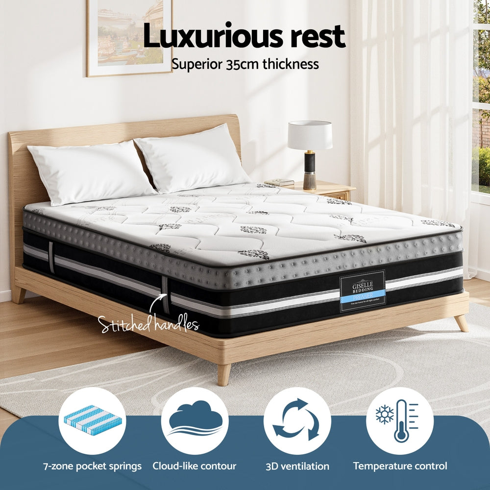 35cm Mattress Bed 7 Zone - Medium Firm