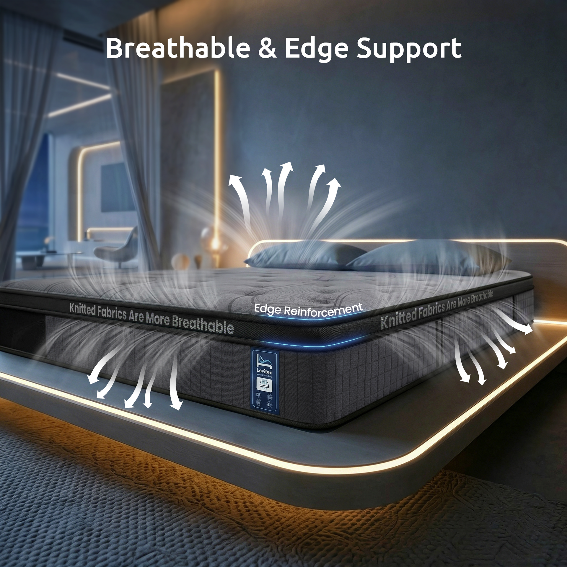 Levitex 33cm Extra Firm 7-Zone Pocket Spring Mattress