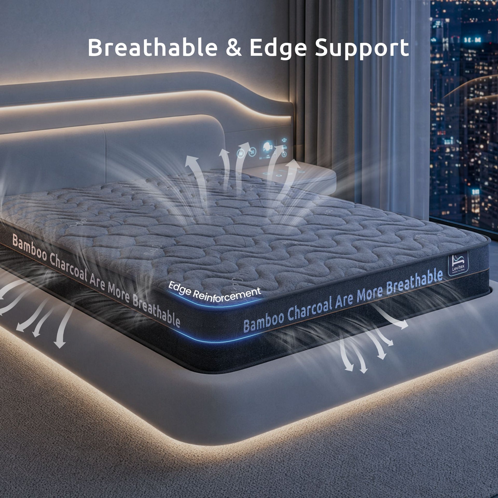 Levitex 25cm Hybrid Pocket Spring Mattress - FIRM