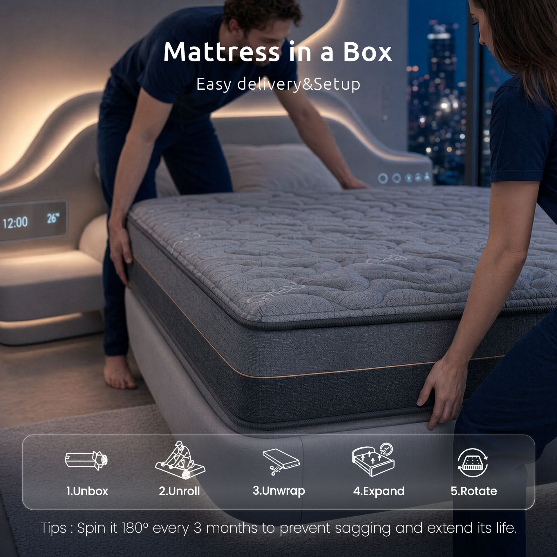 Levitex 25cm Hybrid Pocket Spring Mattress - FIRM