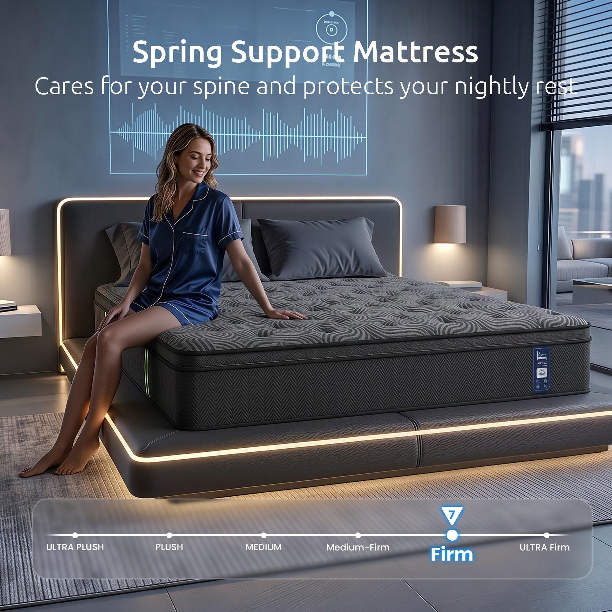 Levitex 34cm 5-Zone Gel Hybrid Mattress with Edge Support
