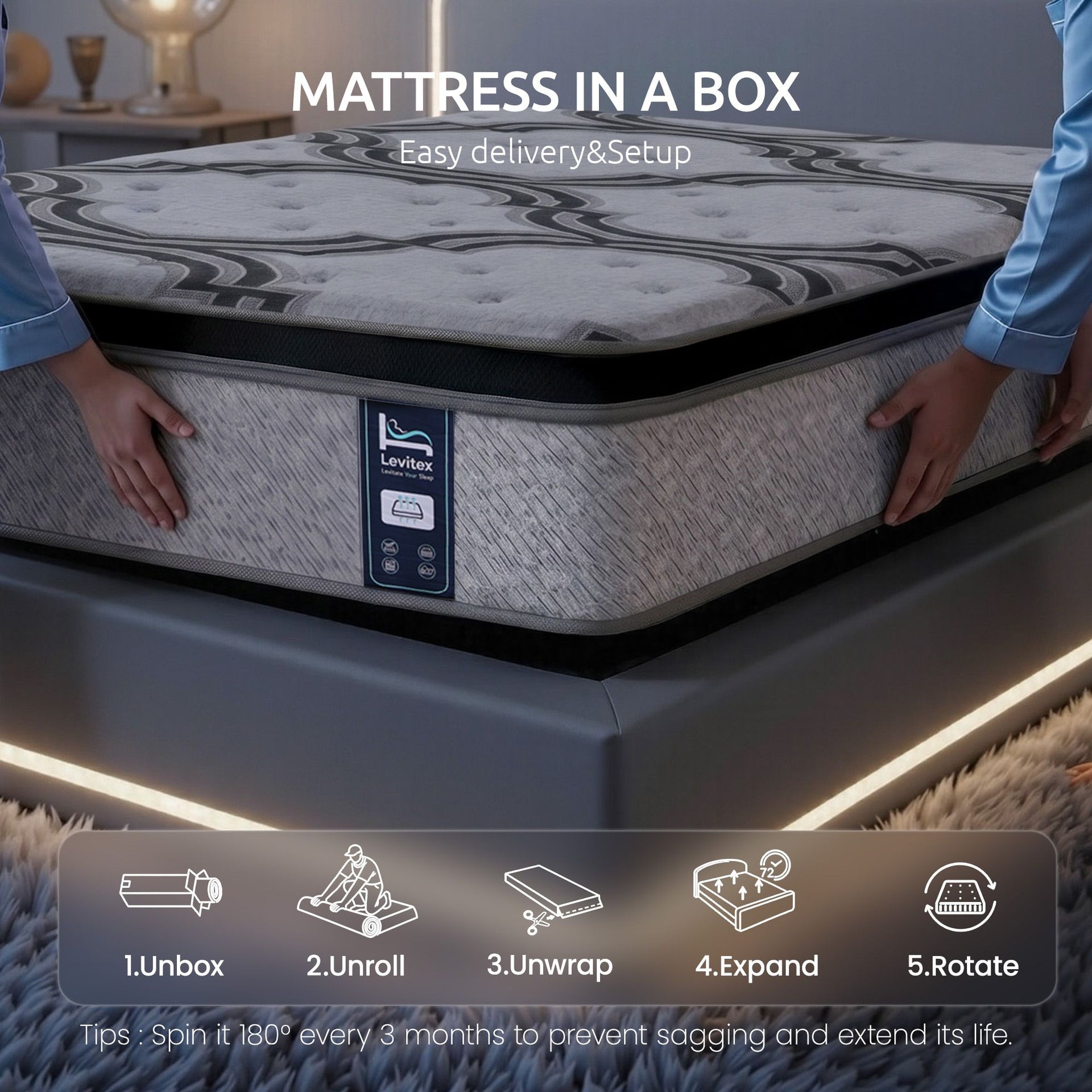Levitex 34Cm 5-Zone Latex & Memory Foam Hybrid Mattress ¬Äì Firm Support
