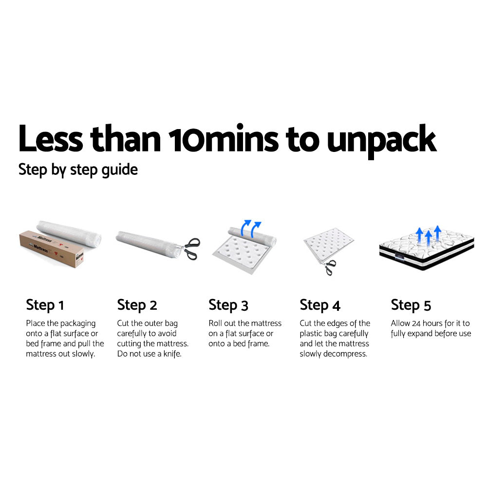 Mattress Pillow Top Bed Size Bonnell Spring Medium Firm Foam 18CM