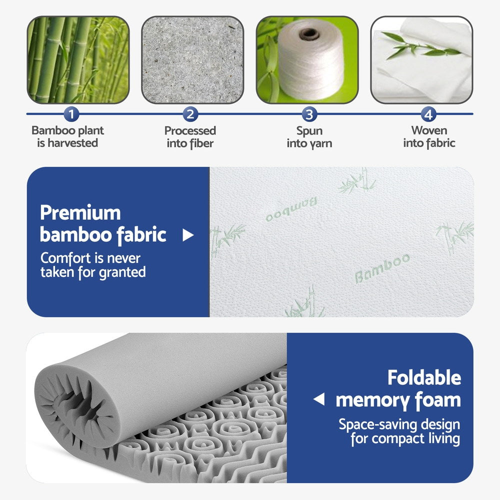 8cm Memory Foam Mattress Topper 7-Zone Graphite Giselle