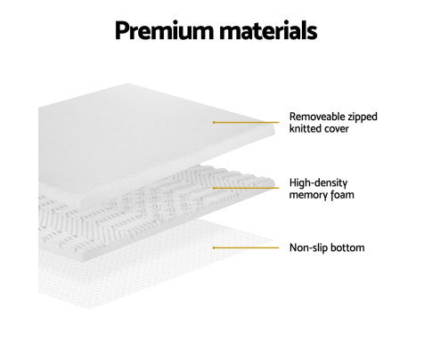 Bedding Memory Foam Mattress Topper 7-Zone Airflow Pad 8cm - White Giselle