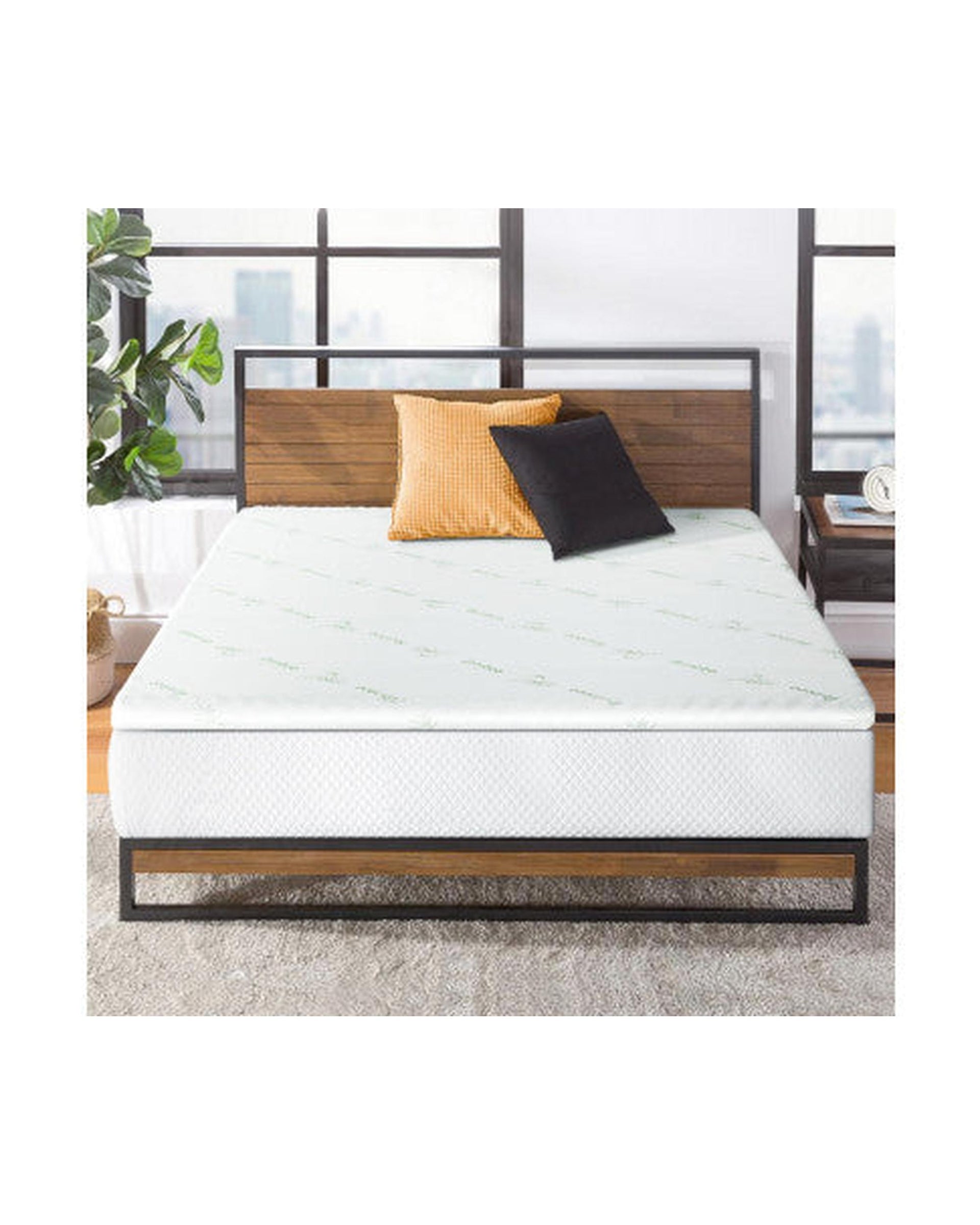 Memory Foam Mattress Topper Cool Gel Bed Mat Bamboo 10cm Giselle
