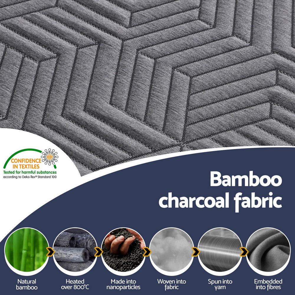 8cm Memory Foam Mattress Topper Gel Dual Layer Foam Bamboo Giselle