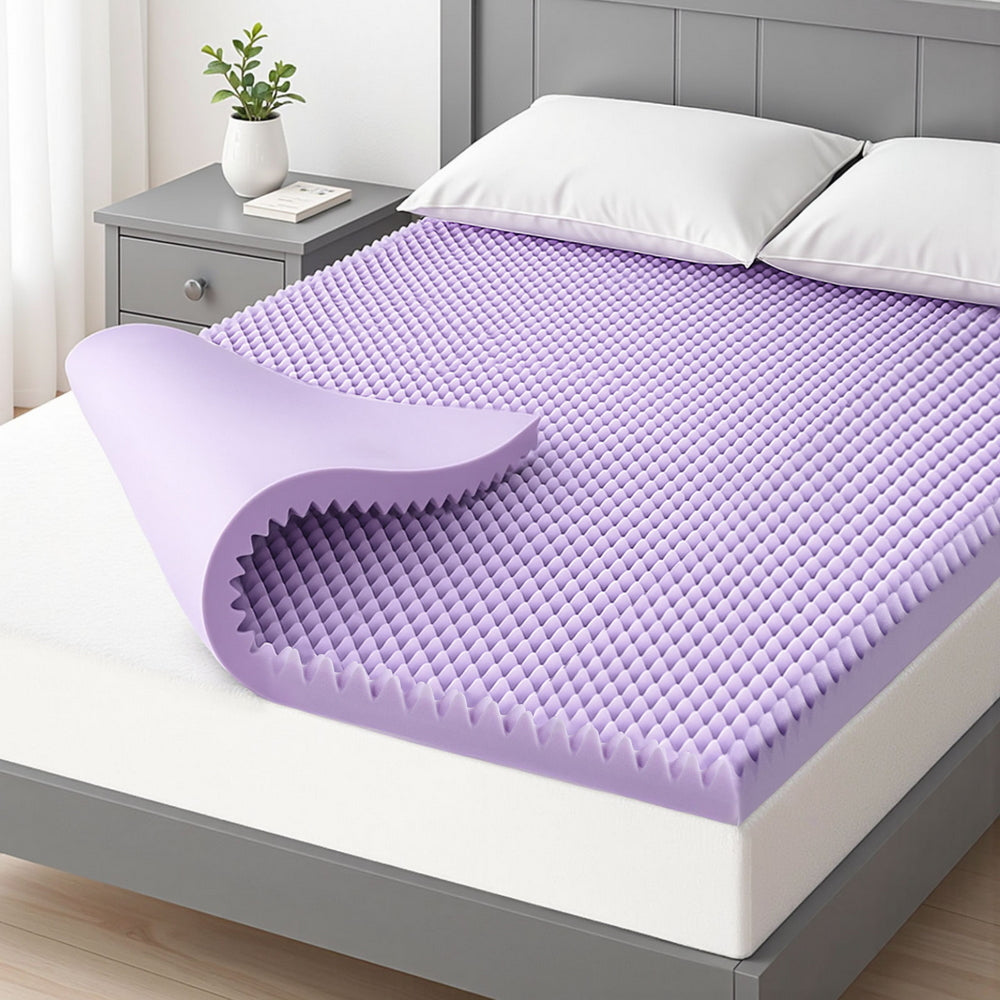 5cm Memory Foam Mattress Topper Lavender Infused Egg Crate Pad Mat Giselle