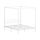 RYE Metal Canopy Bed Frame Platform - WHITE Oikiture