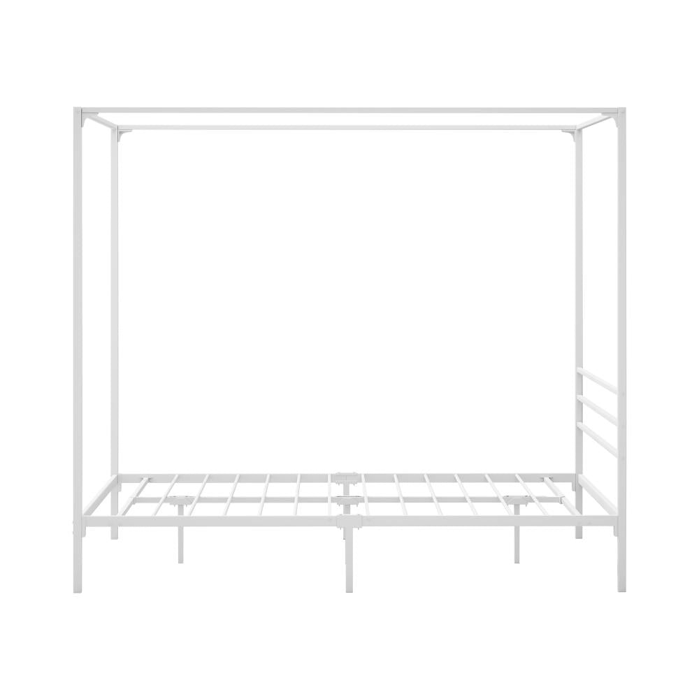 RYE Metal Canopy Bed Frame Platform - WHITE Oikiture