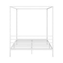 RYE Metal Canopy Bed Frame Platform - WHITE Oikiture