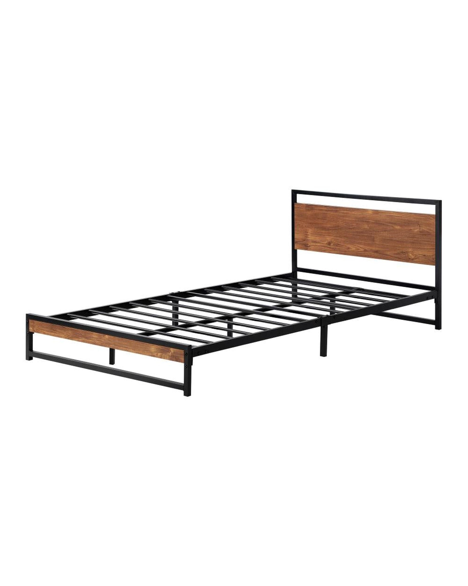 Olly Metal Bed Frame King Single Size Beds Base Platform Wood Oikiture