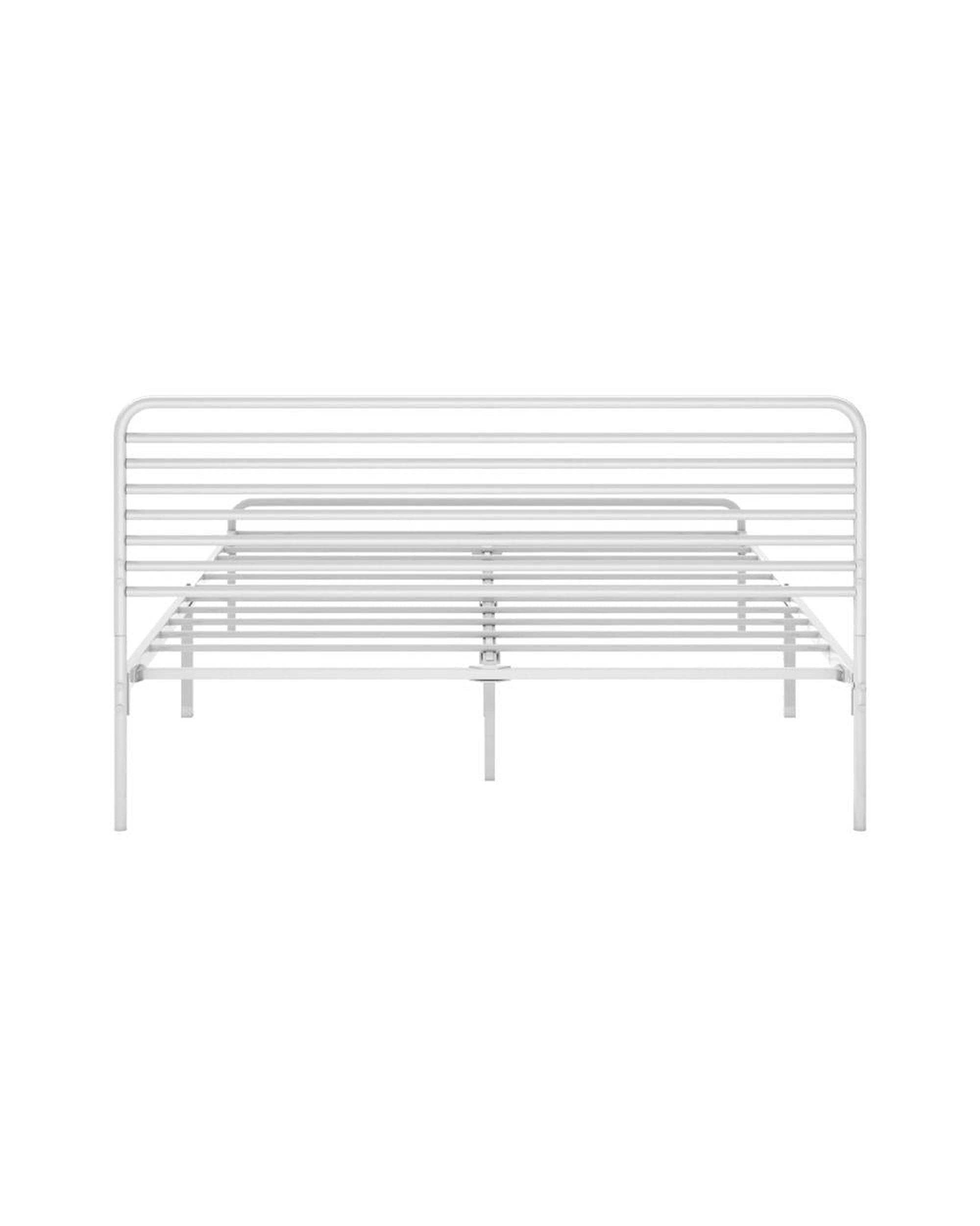 PORTO Metal Bed Frame Railing-Style - WHITE Oikiture