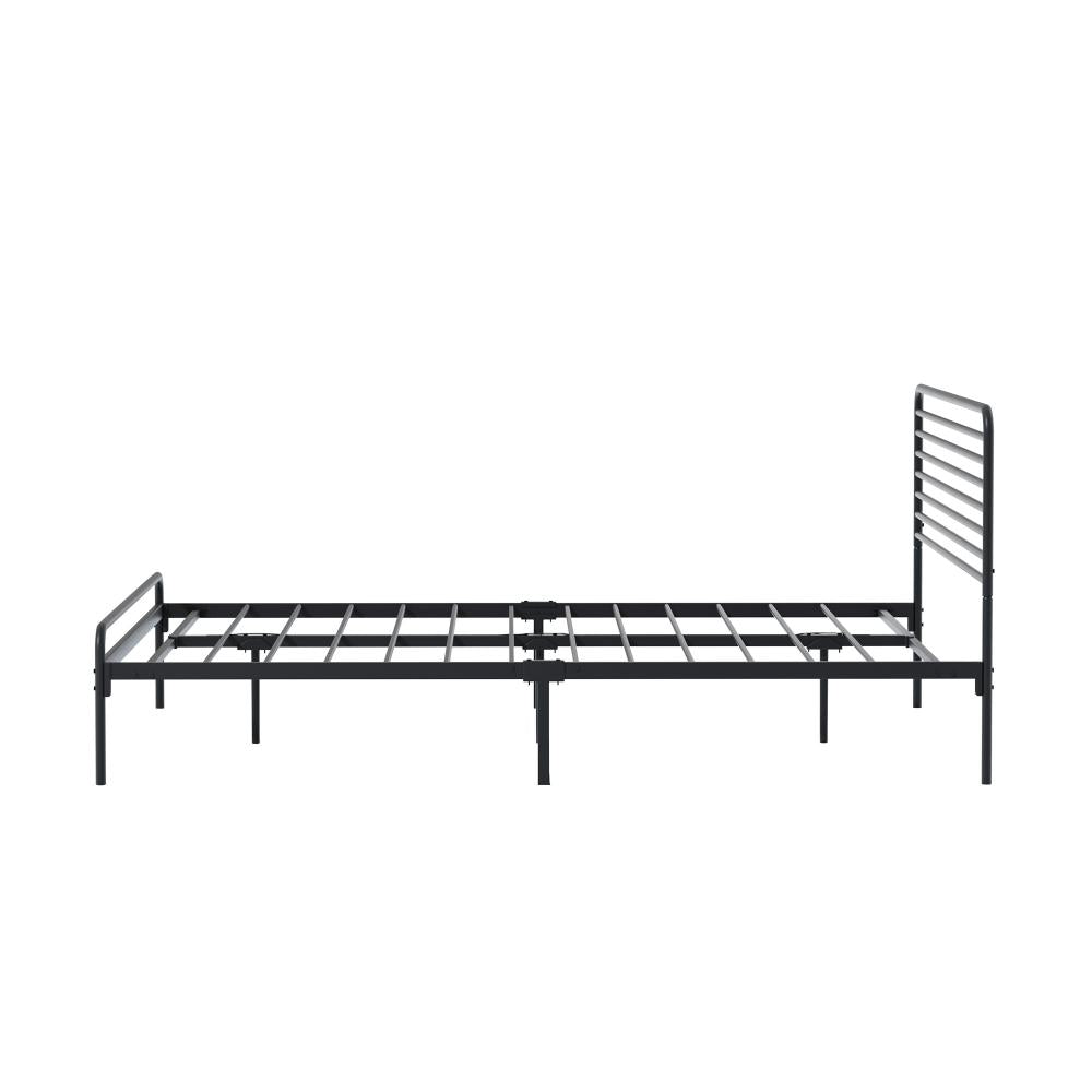 PORTO Metal Bed Frame Railing-Style - BLACK Oikiture
