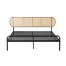PA Bed Frame Metal Base - Rattan Headboard Oikiture