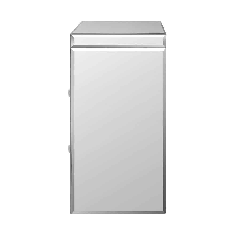 Mirrored Bedside Table with 2 Drawers Home Storage Cabiner Nightstand End Table Oikiture