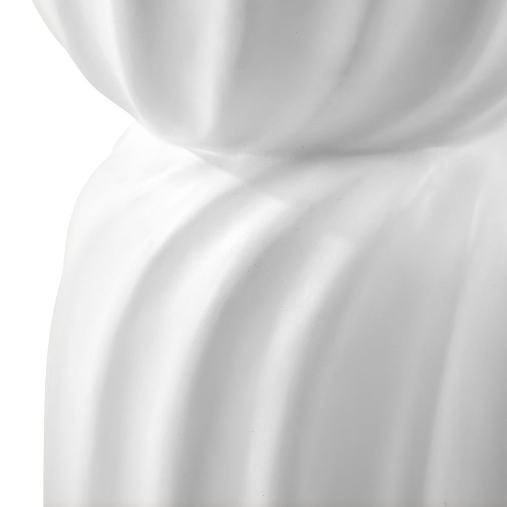 Side Table Terrazzo Hourglass Concrete Stool Stand Oikiture